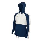 358150 navy white asics stretch woven track top
