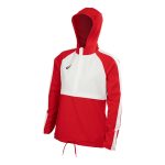 358150 red white asics stretch woven track top
