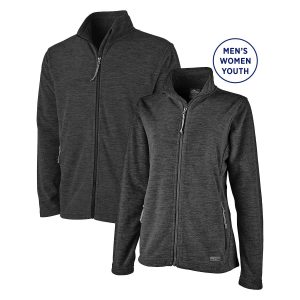 mens and women's grey Charles River Boundary Fleece Jacket, front view