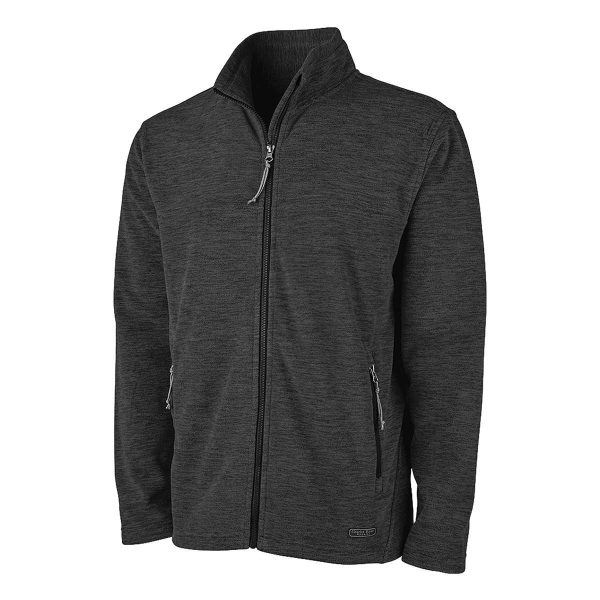 mens grey Charles River Boundary Fleece Jacket, front view