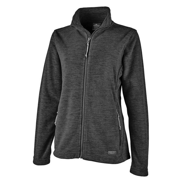 ladies grey Charles River Boundary Fleece Jacket, front view