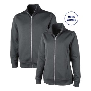 Mens & Womens Grey Charles River Seaport Full Zip Performance Jacket, Front view