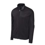 Black Men's Sport-Tek Stripe Tricot Track Jacket