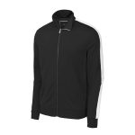 Black/White Men's Sport-Tek Stripe Tricot Track Jacket