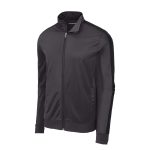 359417 graphite black sport tek stripe track jacket