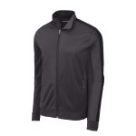 Graphite/Black Men's Sport-Tek Stripe Tricot Track Jacket