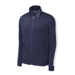 True Navy/White Men's Sport-Tek Stripe Tricot Track Jacket