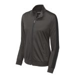 Graphite/Black Women's Sport-Tek Stripe Tricot Track Jacket