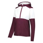 359528 womens maroon white holloway seriesx warm up jacket