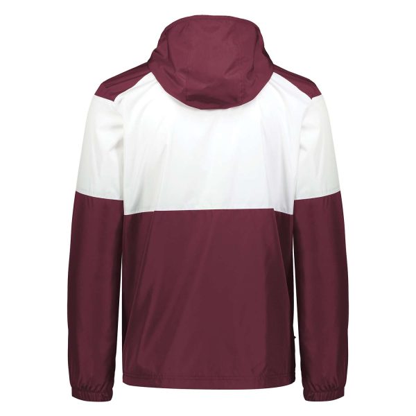 maroon/white Holloway SeriesX Warm Up Jacket, back view