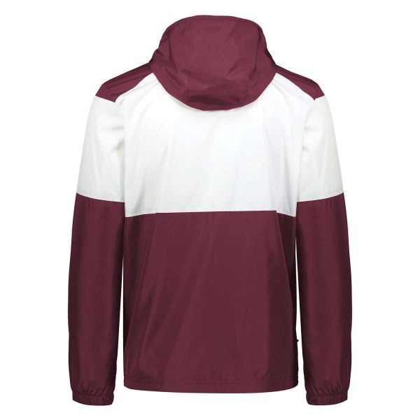 maroon/white Holloway SeriesX Warm Up Jacket, back view