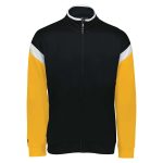 Black/Gold/White Holloway Limitless Warm Up Jacket, Front View