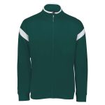 Dark Green/White Holloway Limitless Warm Up Jacket, Front View