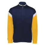 Navy/Gold/White Holloway Limitless Warm Up Jacket, Front View