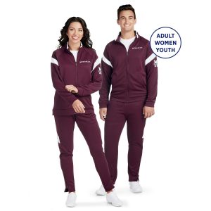 male and female model standing in Holloway Limitless Warm Up Pants and matching jackets, front view
