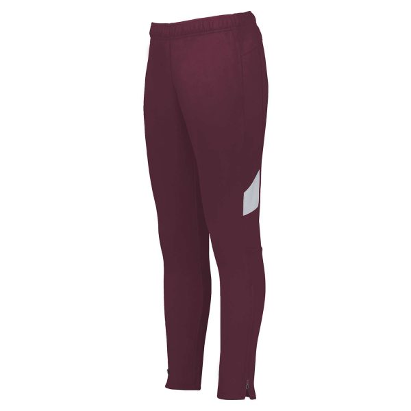 maroon Holloway Limitless Warm Up Pants, front three-quarters view