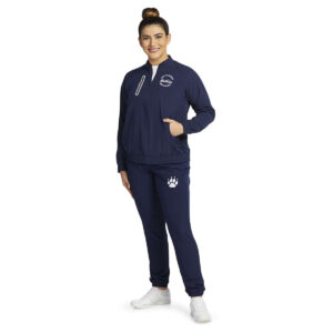 female model standing in Holloway Weld Jogger Warm Up Pants, front view