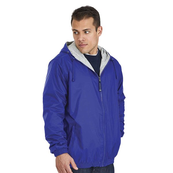 man in a royal blue Charles River Performer Jacket, front three-quarters view