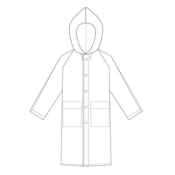 line drawing of the economy vinyl raincoat
