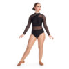 model wearing custom dance bodysuit, front view
