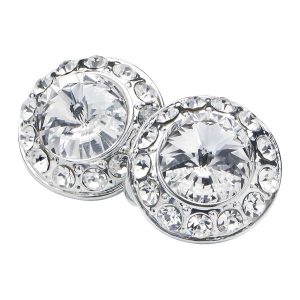 Clear Celestial Button Earrings front detail