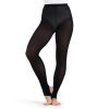 Model wearing Black Capezio Ultra Hold Stirrup Tights, Front View