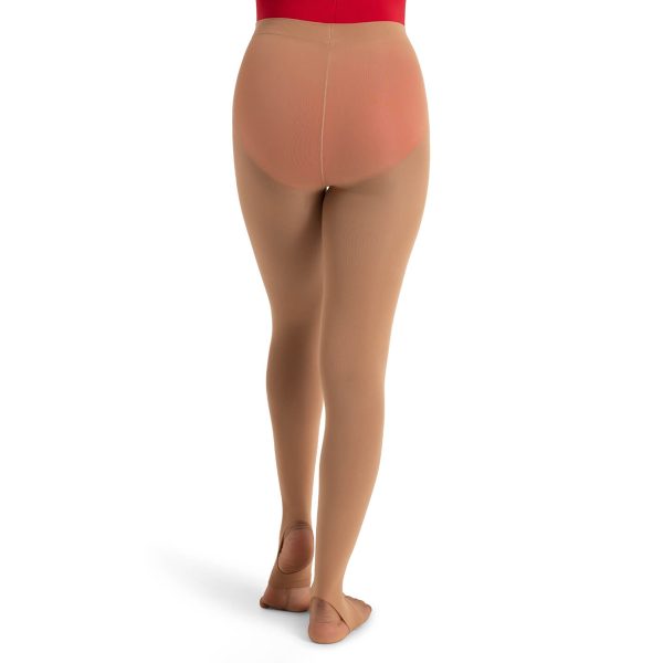 Model wearing Capezio Ultra Soft Stirrup Tights, Back View