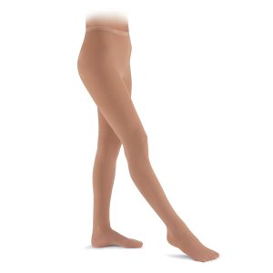 Capezio Transition Tights on a model, side view