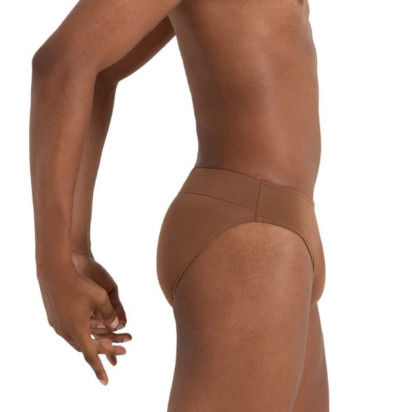 Capezio Men's Full Seat Dance Brief on a model, side view