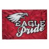 custom printed spirit flag red and white with eagle logo