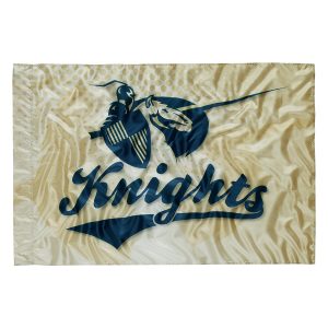custom printed spirit flag gold with knights logo