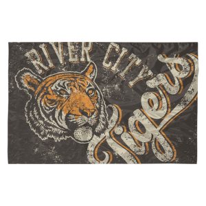 custom printed spirit flag dark grey with tiger logo