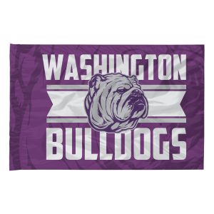 custom printed spirit flag purple with bulldog logo