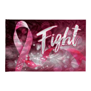 custom printed spirit flag pink awareness fight logo