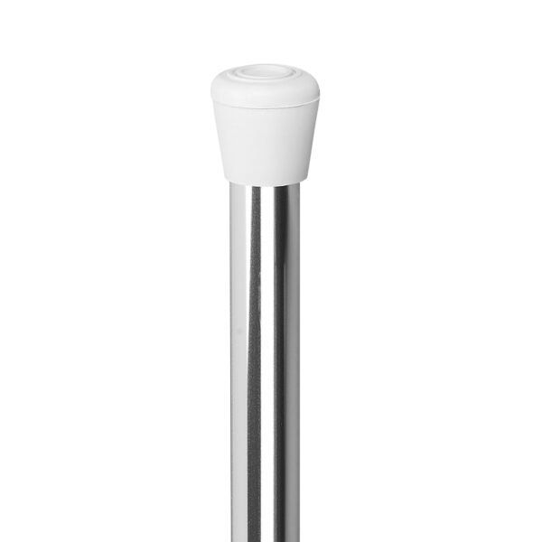 silver flag pole with a white crutch tip flag pole cap