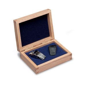 Silver Award Whistle with whistle protector and Box