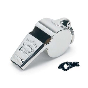 Acme Thunderer Whistle, front three-quarters view