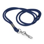 navy lanyard with a silver clasp