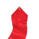 color detail of red poly china silk wave ribbon
