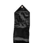 color detail of black lamé action ribbon