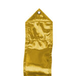color detail of brass lamé action ribbon