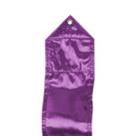 color detail of magenta lamé action ribbon