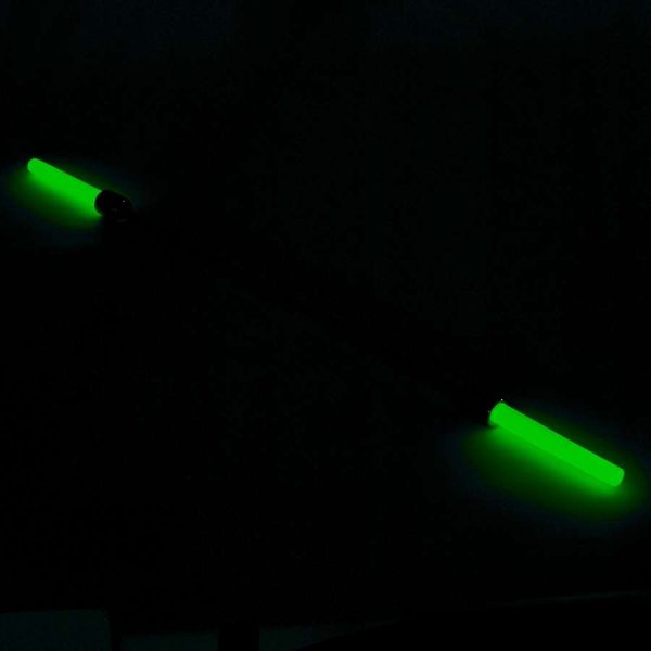 Star Line Star Lite Light Up Twirling Baton in the dark showing the light up glow sticks
