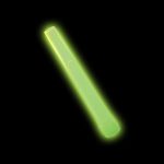 green star line twirling baton glo stick glowing on black background