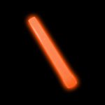 orange star line twirling baton glo stick glowing on black background