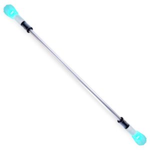 Lumina V2 Light Up Twirling Baton with ends glowing blue