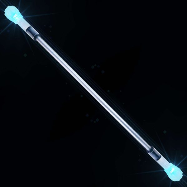Lumina V2 Light Up Twirling Baton in black with end glowing blue