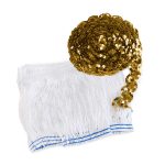 gold sequin Star Line Hoop Trim Kit with white fringe