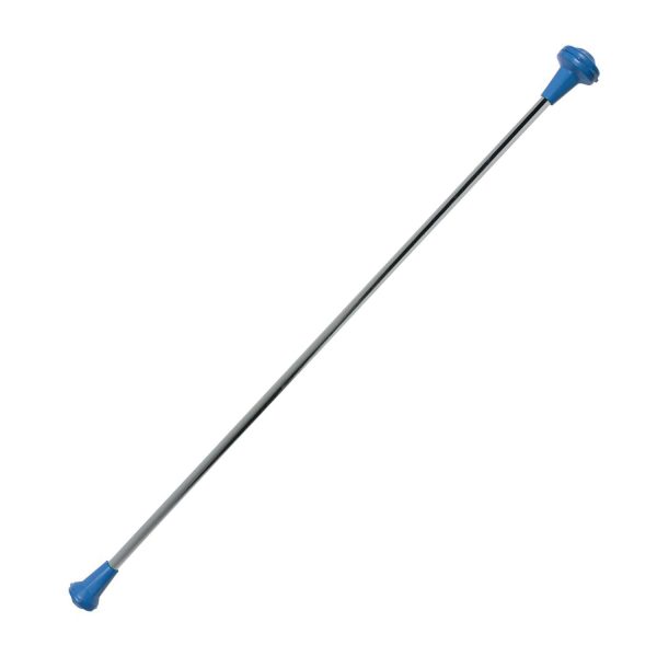 Kamaleon Chrome Twirling Baton with blue ends and silver shaft