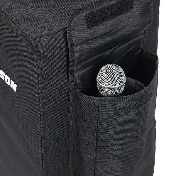 Samson Expedition XP312w Cover open pocket detail with microphone